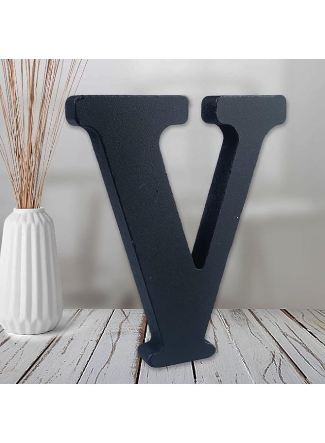 MIRFA Wooden Free Standing Decorative Letter Slices - Black - 6inches (V) - Image 1